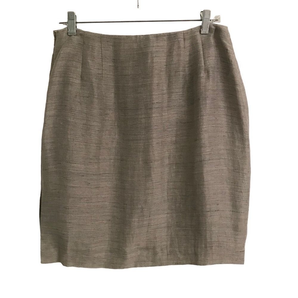 Ellen Tracy silk linen blend mini pencil skirt 14‎